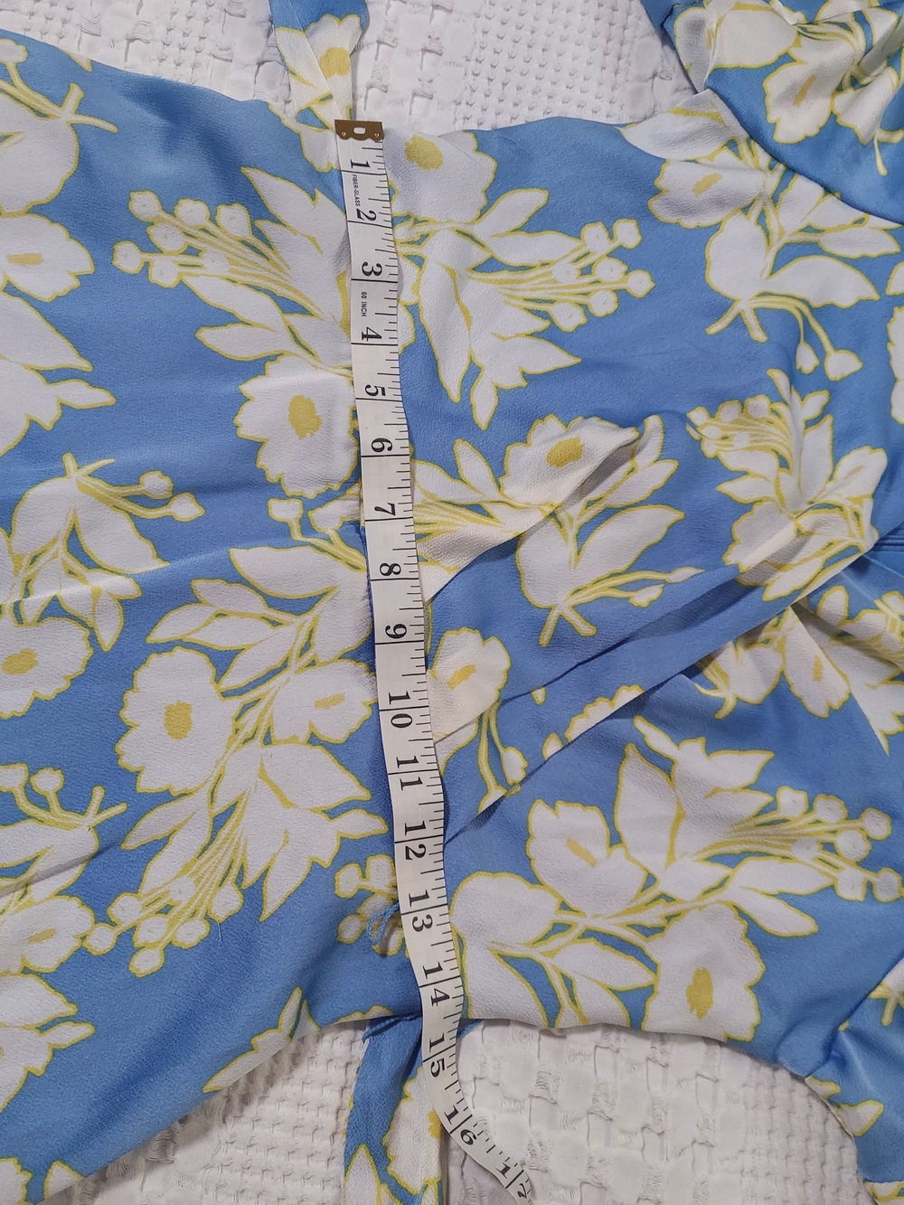 Dkny Blue Floral Wrap Midi Dress with Puff Sleeves - Picture 5 of 8